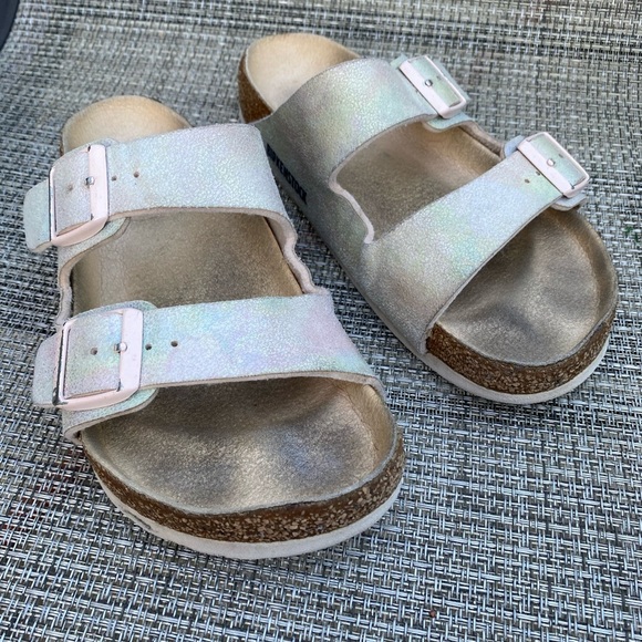 Birkenstock Arizona Vegan Slide Sandal Women’s Iridescent Light Rose 5.5 US/36EU - Picture 4 of 14